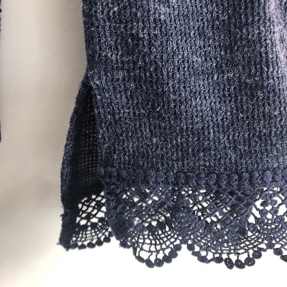 Rewind Crochet Boho Chic Minimalist Hooded Pullover Womens Sweater Size Small - Picture 9 of 12